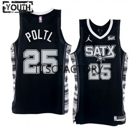 Dres San Antonio Spurs Jakob Poeltl 25 Nike 2022-23 Statement Edition Crno Swingman - Dječji